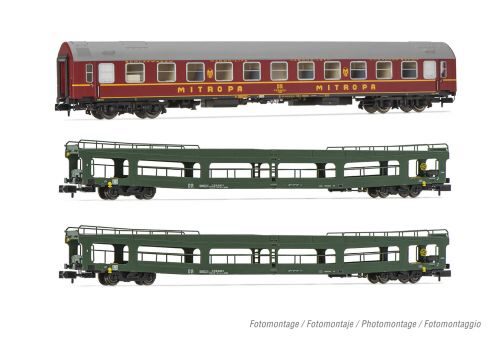 Arnold HN4424 DR 3er-Set OSShD Typ B Personenwagen Spree-Alpen-Express Set 2 grün/rot 1x WR + 2x DDm  Ep. IV